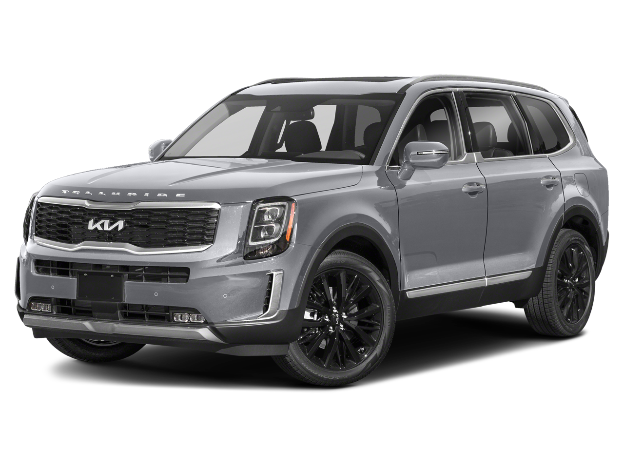 2022 Kia Telluride SX in Wolf Gray — front three-quarter view