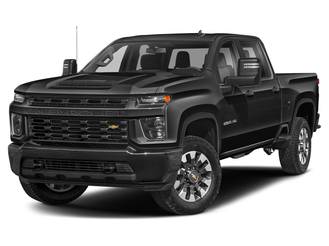 2023 Chevrolet Silverado Custom in Black — front three-quarter view