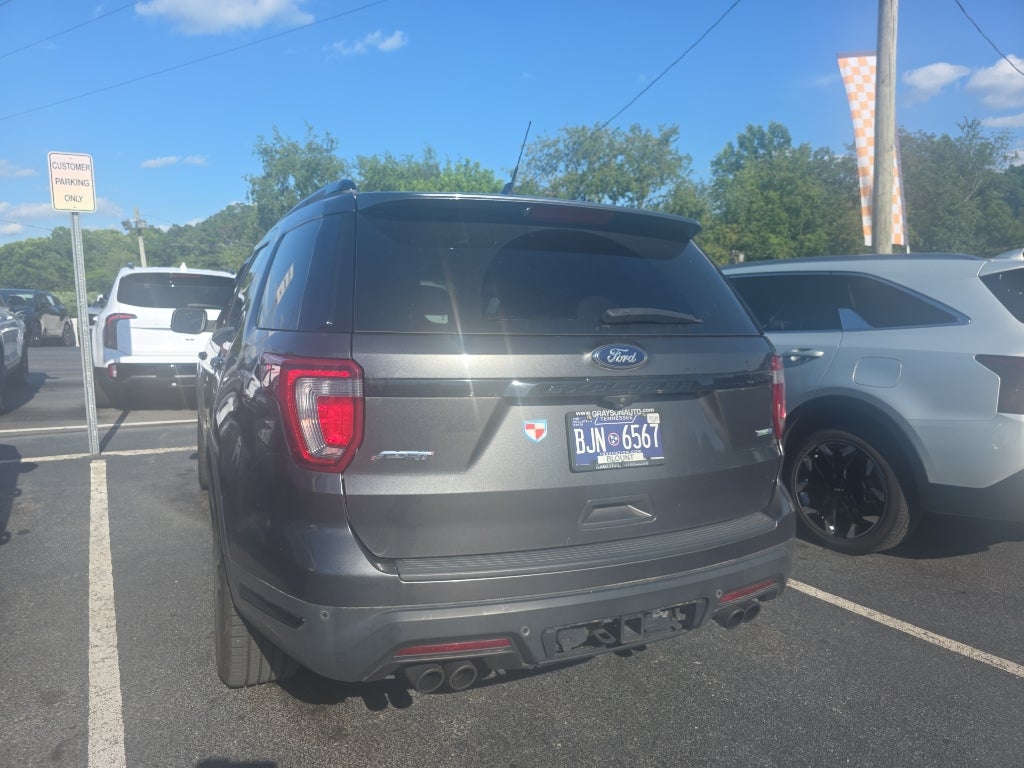 2019 Ford Explorer Sport in Magnetic Metallic — front three-quarter view