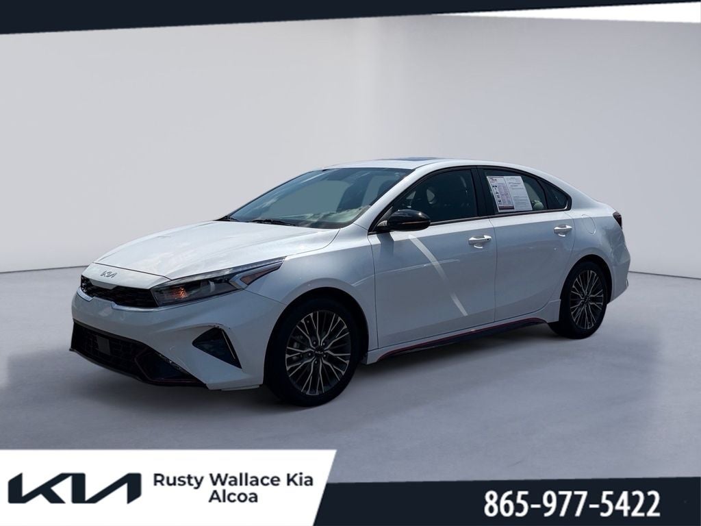 2024 Kia Forte GT-Line in Snow White Pearl — front three-quarter view