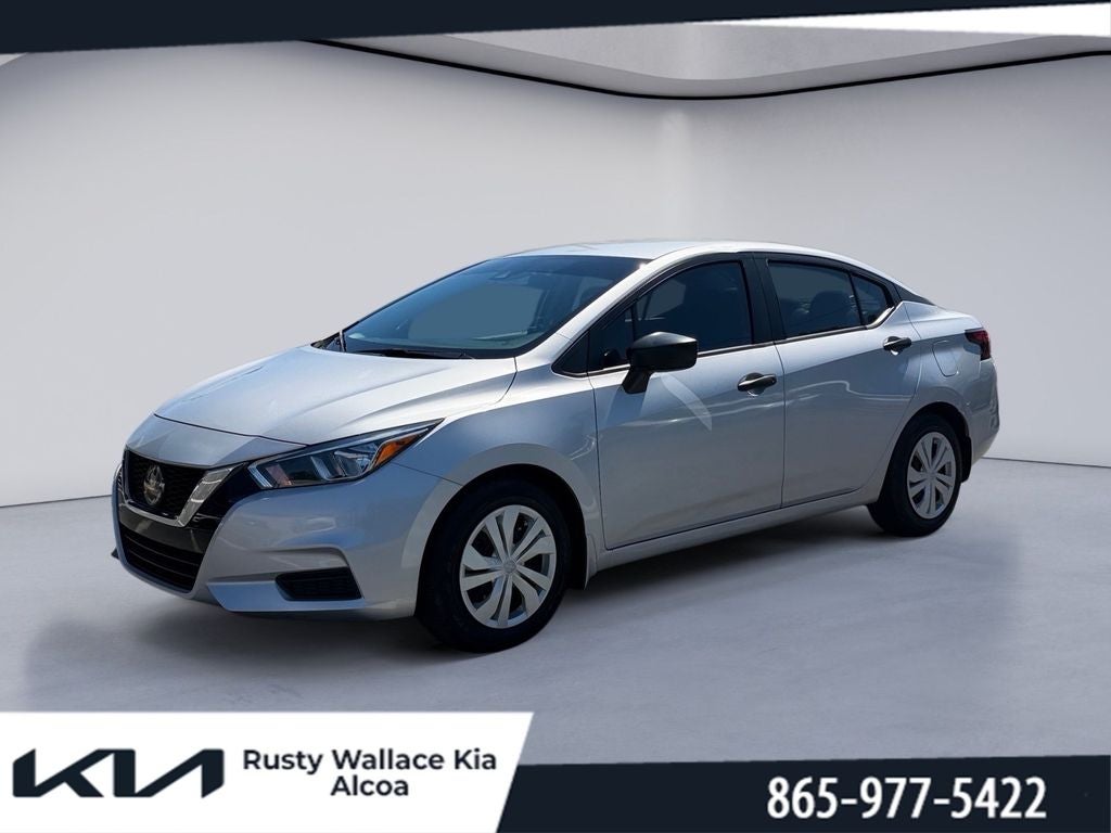 2020 Nissan Versa S in Brilliant Silver Metallic — front three-quarter view