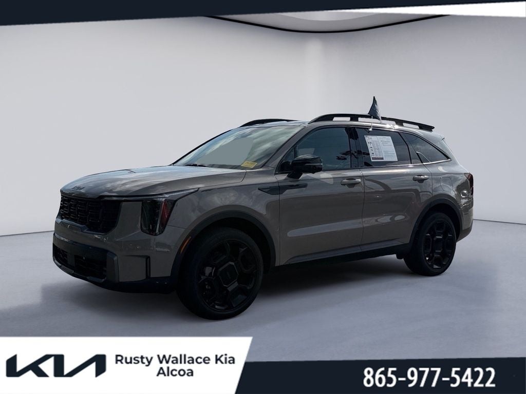 2025 Kia Sorento X-Line SX Prestige in Road Rider Brown — front three-quarter view