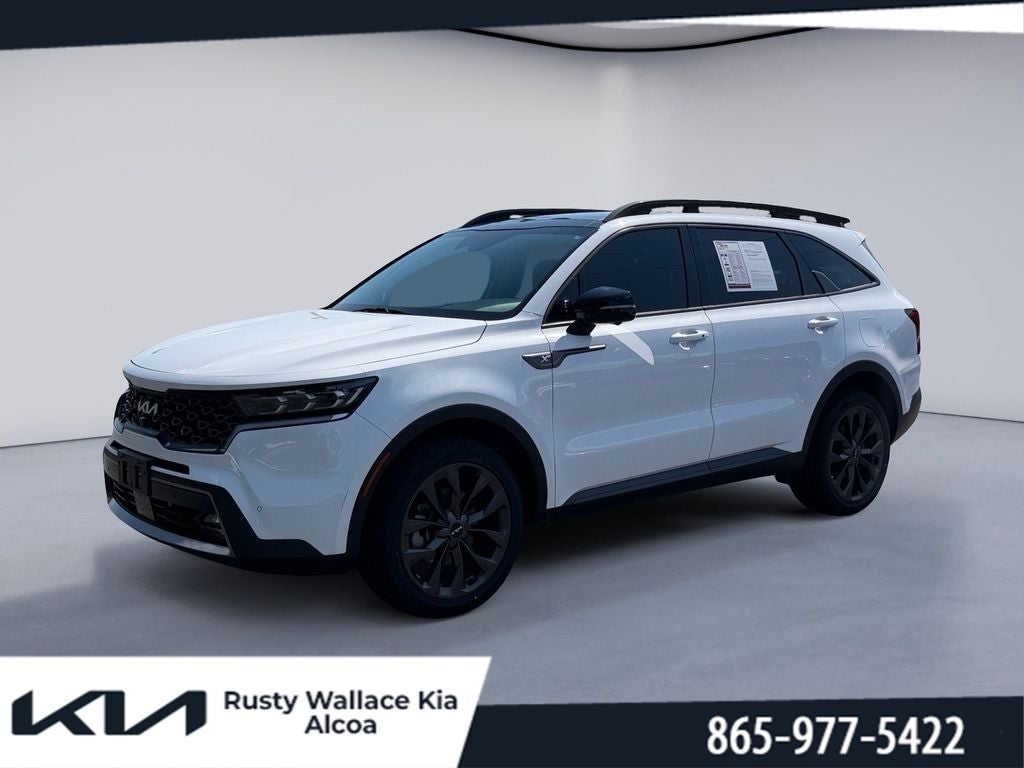 2023 Kia Sorento X-Line SX Prestige in Glacial White Pearl — front three-quarter view