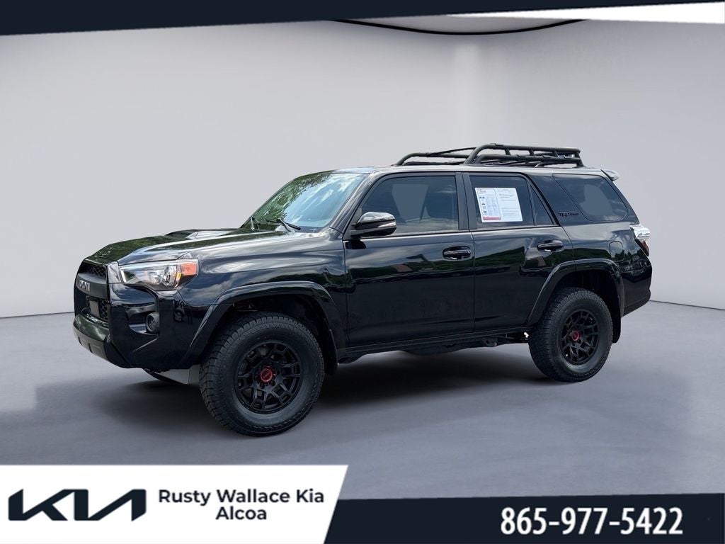 2023 Toyota 4Runner TRD Pro in Midnight Black Metallic — front three-quarter view
