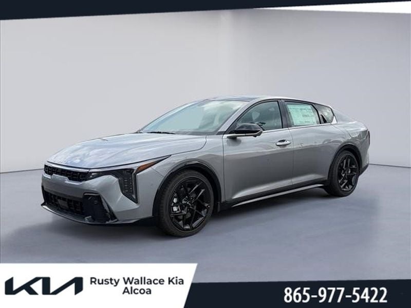 2026 Kia K4 GT-Line Turbo in Steel Gray — front three-quarter view