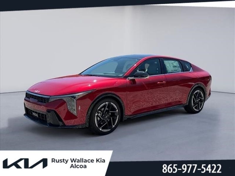 2026 Kia K4 GT-Line in Currant Red — front three-quarter view