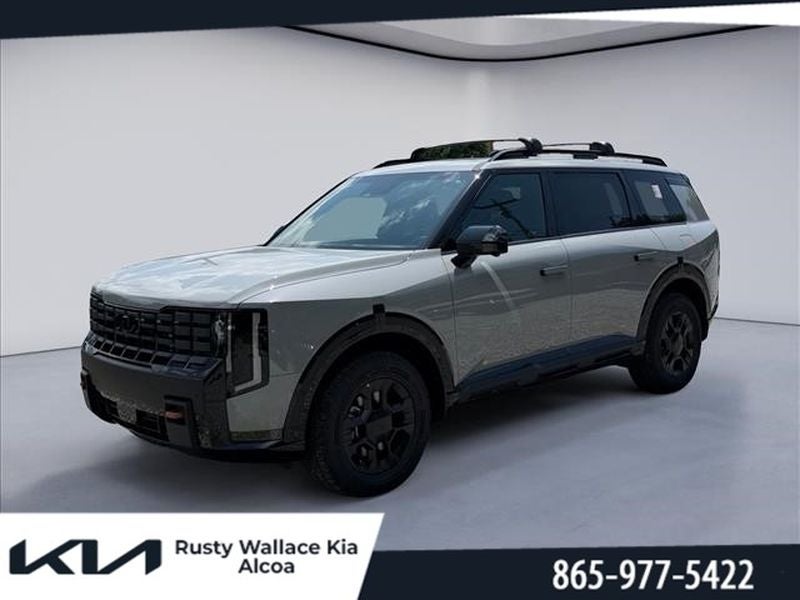 2027 Kia Telluride X-Pro SX-Prestige in Wolf Gray — front three-quarter view