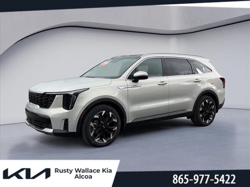 2026 Kia Sorento EX in Ivory Silver — front three-quarter view