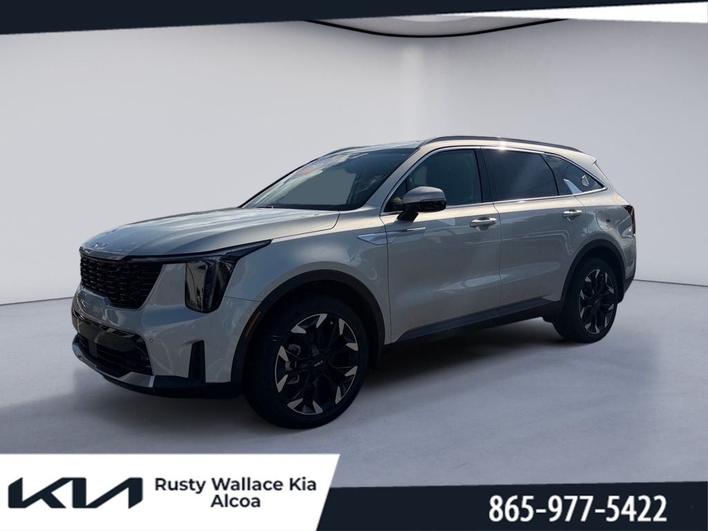 2026 Kia Sorento EX in Ivory Silver — front three-quarter view