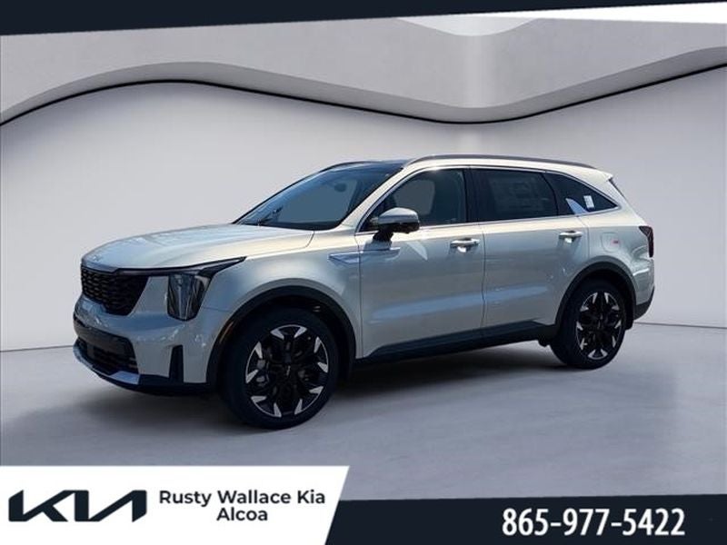 2026 Kia Sorento SX in Ivory Silver — front three-quarter view