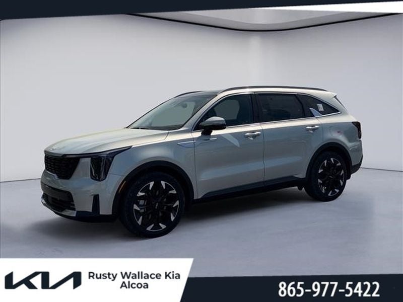 2026 Kia Sorento SX in Ivory Silver — front three-quarter view