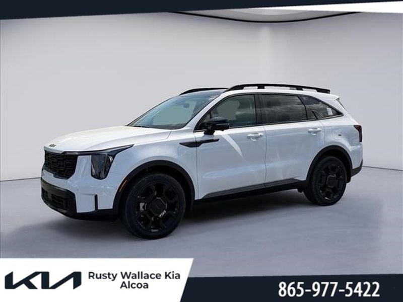 2026 Kia Sorento X-Line SX in Glacial White Pearl — front three-quarter view
