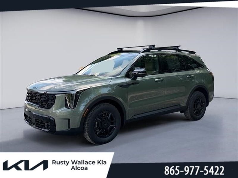 2026 Kia Sorento X-Pro SX Prestige in Jungle Green — front three-quarter view