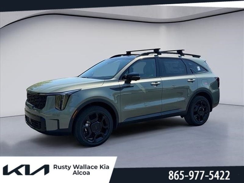 2026 Kia Sorento X-Line SX Prestige in Jungle Green — front three-quarter view
