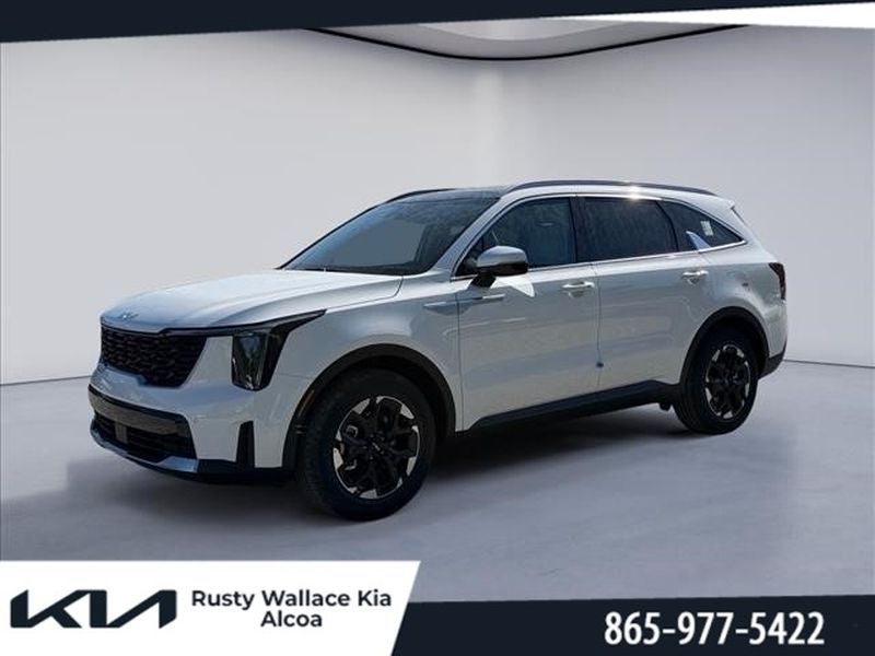 2026 Kia Sorento S in Glacial White Pearl — front three-quarter view