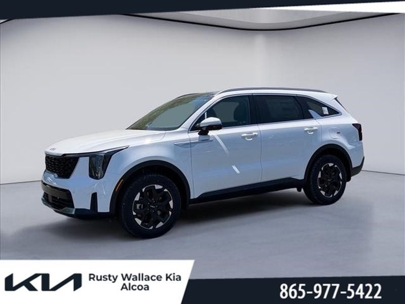 2026 Kia Sorento S in Glacial White Pearl — front three-quarter view
