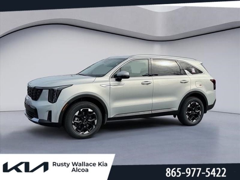 2026 Kia Sorento S in Ivory Silver — front three-quarter view