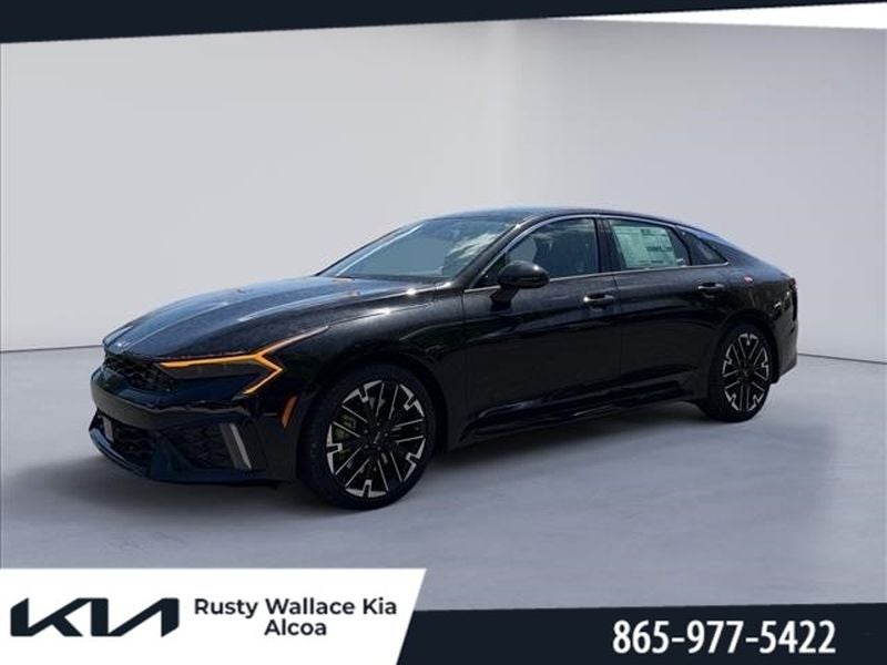 2026 Kia K5 GT in Aurora Black Pearl — front three-quarter view