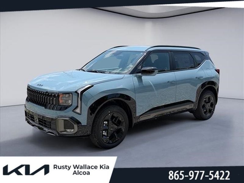 2027 Kia Seltos X-Line S in Frost Blue — front three-quarter view