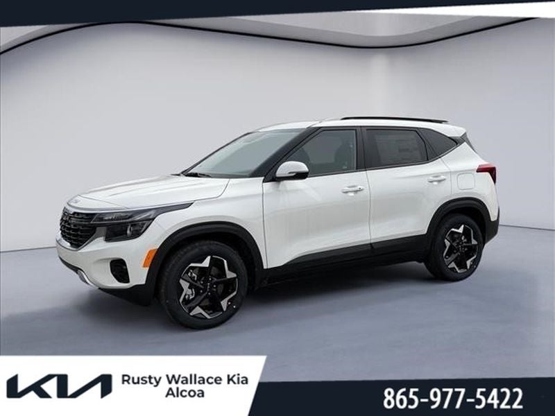 2026 Kia Seltos S in Snow White Pearl — front three-quarter view